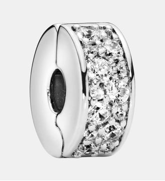 Charm Clip Pavé Transparent - Pandora - Argenté
