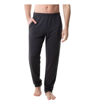 Pyjama long ouvert Popeline - Eminence - Bleu et anthracite