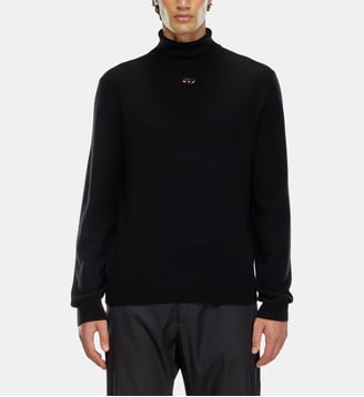 Pull à col roulé en laine et cachemire - Diesel - Noir