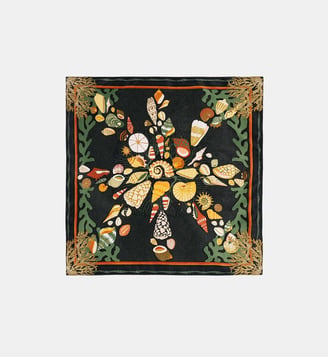 Petit foulard à motifs CORAL - Wild - Noir