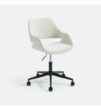 Fauteuil de bureau rotatif tissu bouclette - La Redoute Interieurs - Écru