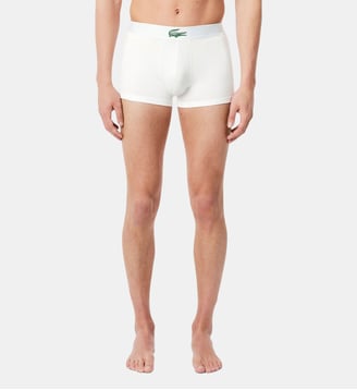 Lot de 3 boxers signature coton stretch - Lacoste - Blanc, vert et noir