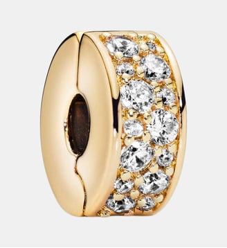 Charm Clip Pavé Transparent - Pandora - Doré