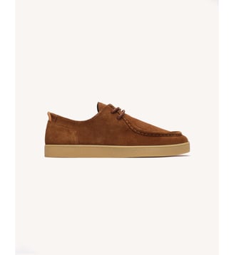 Chaussures basses en cuir suédé - Faguo - Camel