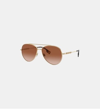 Lunettes de soleil Pilote BE3147 - Burberry - Doré clair