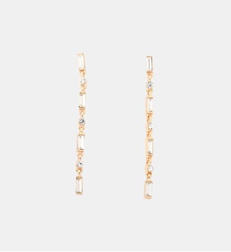 Boucles d'oreilles longues dorées à strass - Balaboosté - Doré