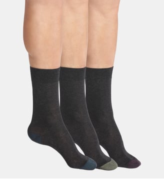 Lot de 3 Paires de Mi-Chaussettes Mix & Match Coton Style - Dim - Gris