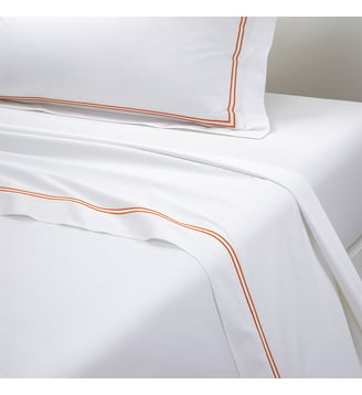 Drap plat en percale de coton Yves Delorme