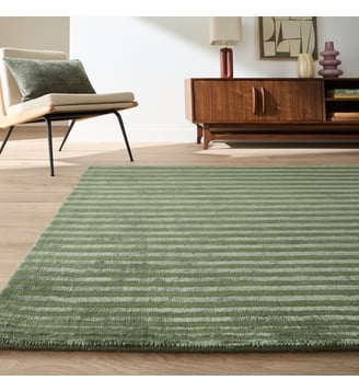 Tapis rayé - La Redoute Interieurs - Kaki foncé
