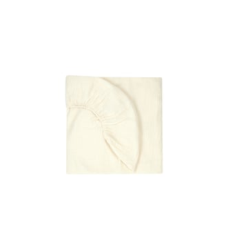 Drap housse bebé Wabi-Sabi en double gaze de coton lavé - Nobodinoz - Naturel