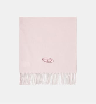 Écharpe en mélange de laine à bords frangés - Diesel - Rose