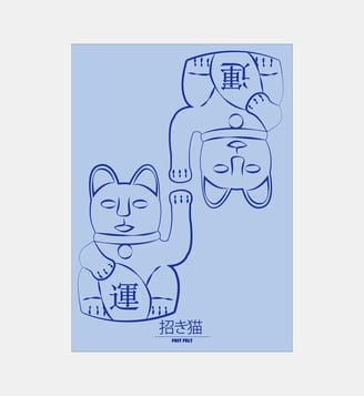 Poster   Vindekat, Blue - FritFelt - Poster & Frame - Multicolore
