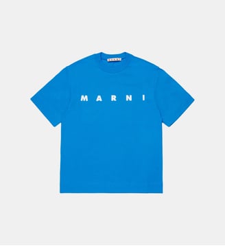 T-shirt en jersey avec logo - Marni - Bluette légère