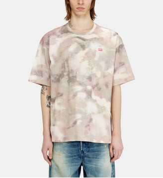 T-shirt en coton épais avec imprimé camouflage - Diesel - Beige marron