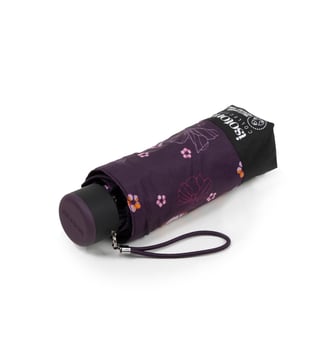 Parapluie compact 16,5cm, solide, déperlant, à ouverture manuelle - Isotoner - Fleurs aubergine