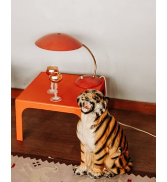 Lampe à poser Julia N°135- Produit chiné - Debongout - Orange