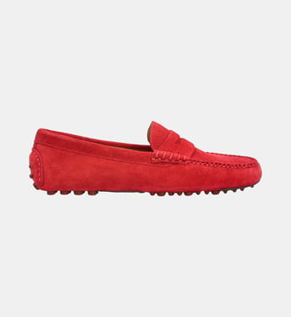 Mocassin driver hampton - cuir velours - Fairmount - Rouge
