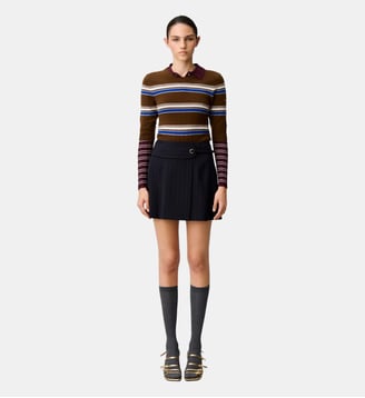 Jupe rayée ceinture - Claudie Pierlot - Multicolore