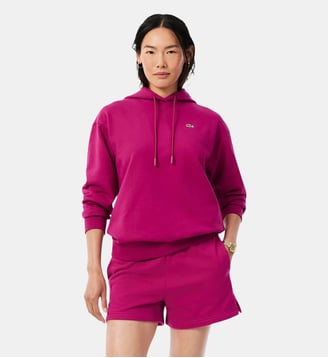 Sweatshirt à capuche oversize molleton - Lacoste - Fuchsia