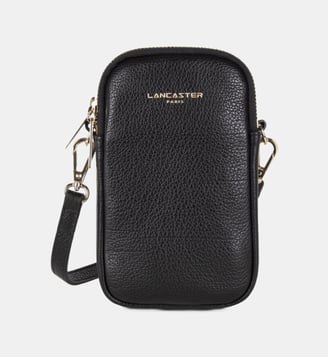 Sac pochette téléphone Dune en cuir - Lancaster - Noir