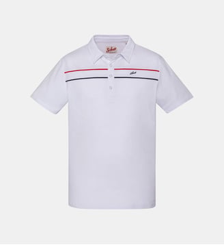 Polo en jersey avec liserés contrastés - Schott - Blanc