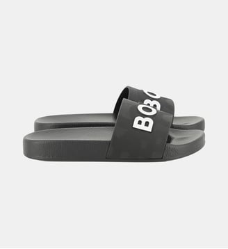 Claquettes avec sigle - BOSS Kidswear - Black