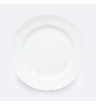 Lot de 4 assiettes plates en porcelaine - La Redoute Interieurs - Blanc