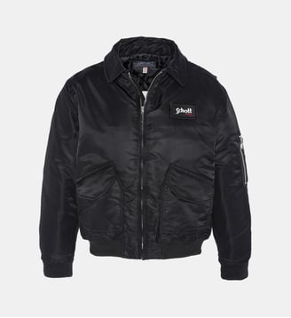 Bomber pilote CWU en nylon recyclé, coupe confort - Schott - Noir