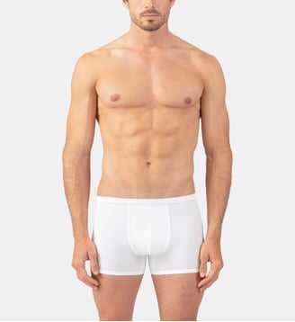 Boxer en coton uni - Ron Dorff - Blanc