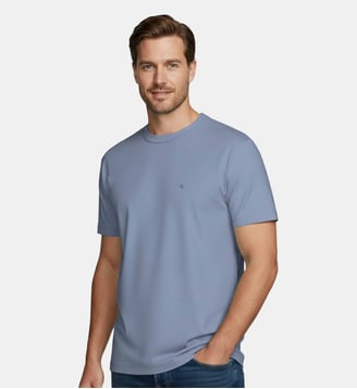 T-shirt uni d'homme 100% Coton - Impetus - Bleu