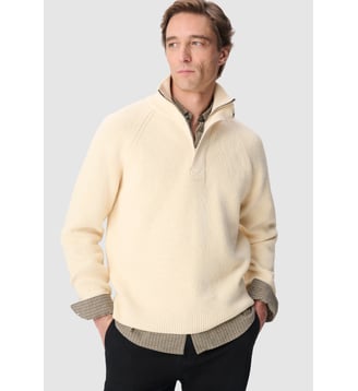 Pull tricot côtelé patte zippée cachée Ikks
