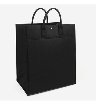 Sac à linge feutre polyester - Cadix - Bath Bazaar - Noir