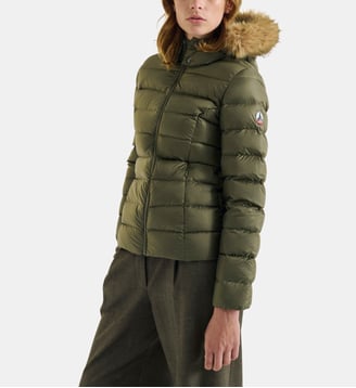Doudoune cintrée à capuche Luxe grand froid matelassée déperlante
 - Jott - Kaki
