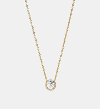 Collier Pendentif Halo Rond Scintillant - Pandora - Doré