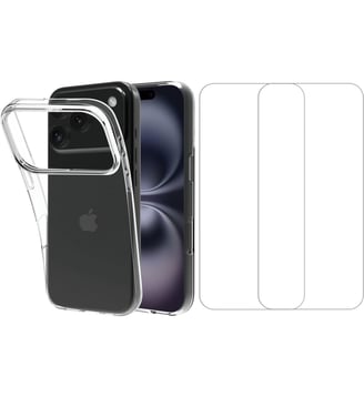 Pack iPhone 17 Pro coque + verre trempé X2 Essentiel B