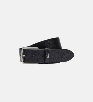 Ceinture en cuir grainé - Lacoste - Noir