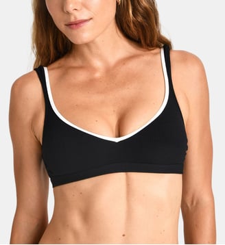 Haut de maillot de bain triangle Leily gaufré - Livia - Noir