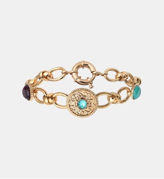 Bracelet chaîne souple   - Louise - Satellite - Bleu