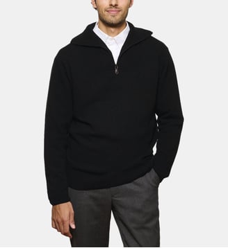 Pull camionneur noir en laine et cachemire - Atelier Privé - Noir