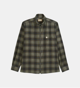 Surchemise zippée en velours côtelé tartan - Serge Blanco - Vert