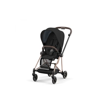 Poussette MIOS 3 châssis Rose Gold habillage Deep Black - Cybex - Noir