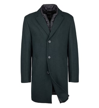 Manteau en laine et polyester avec parement amovible regular Deus - Digel - Vert
