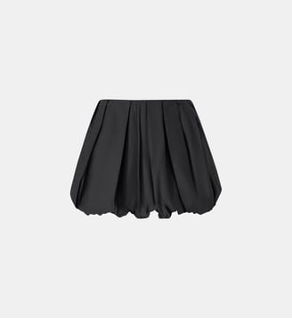 Mini-jupe boule plissée en popeline - Pinko - Noir