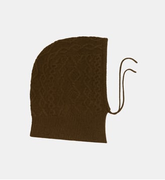Cagoule cachemire femme maille torsadée - Bompard - Chocolat