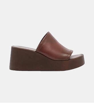 Mules plateforme Eugene en cuir - Jonak - Marron foncé