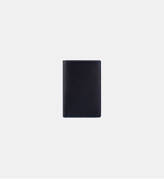 Petit porte cartes Charles en cuir grainé - Le Tanneur - Noir et bleu