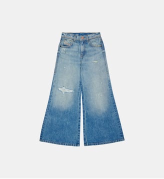 Jeans coupe flare effet usé - D-Aromy - Diesel Kids - Denim bleu