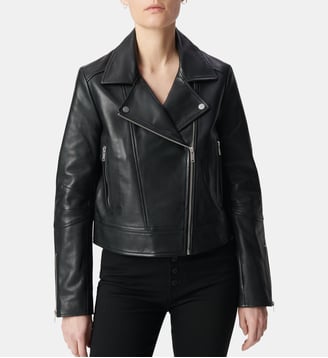 Blouson en cuir d'agneau - Ikks - Noir