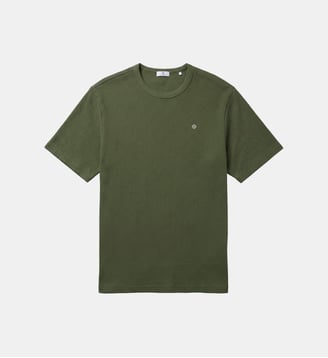 T-shirt col rond en coton gaufré Théo - Serge Blanco - Kaki