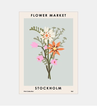 Poster   Flower Market Stockholm - NKTN - Poster & Frame - Multicolore